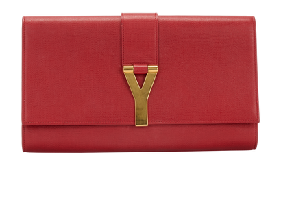 Ligne Y Clutch, &pound;320, Handbags, Red, Leather, Front view